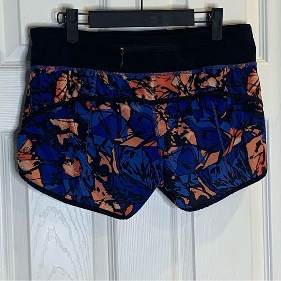 Lululemon Speed Short Paint Storm Harbor Blue Multi / Black Size 6 - Picture 4 of 9